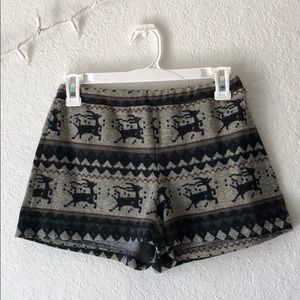 Cute Stretchy shorts with winter deer print
